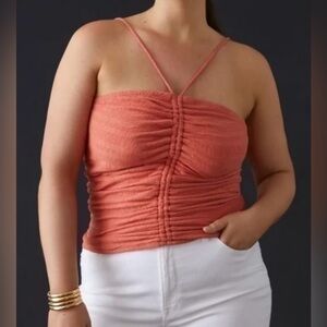 *PILCRO ANTHROPOLOGIE* RUCHED RIB HALTER TANK* SZ MEDIUM*